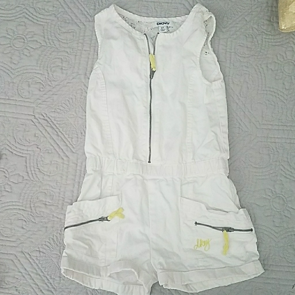 4T DKNY White Romper